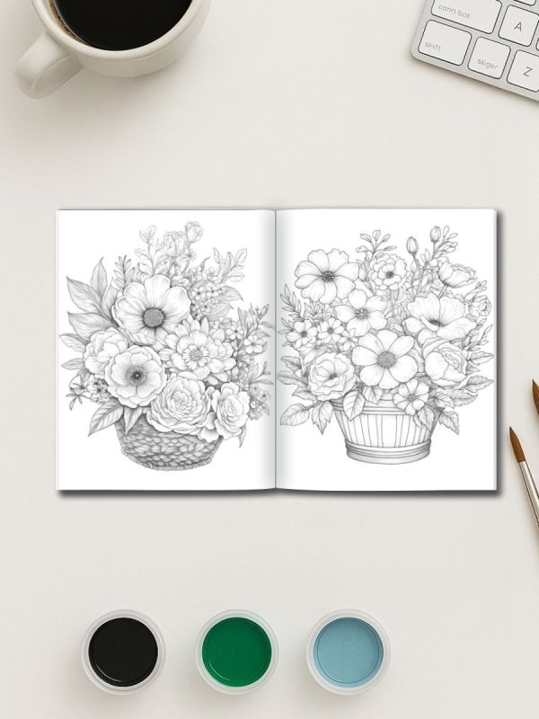 Flores em Harmonia – 75 Desenhos de Peônias, Magnólias e Cestas - Imagem 3