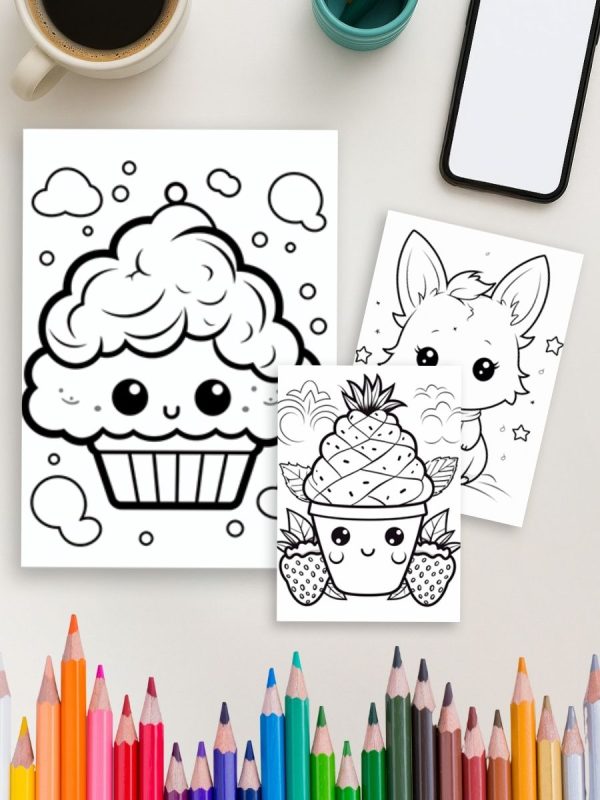 297 Desenhos Kawaii Super Fofos para Colorir em PDF - Imagem 4