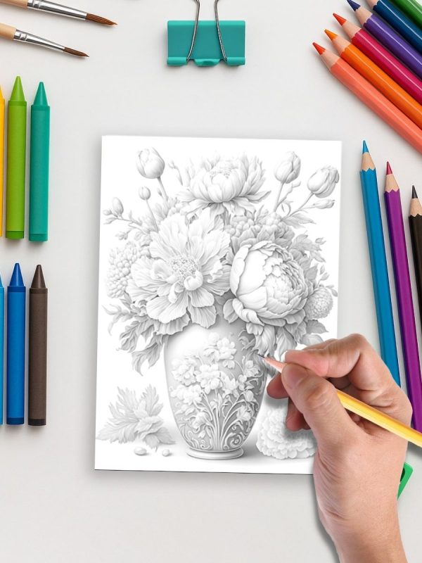 Flores em Harmonia – 75 Desenhos de Peônias, Magnólias e Cestas - Imagem 5