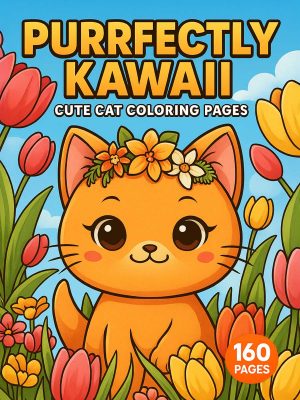 160 Desenhos Fofos de Gatinhos Kawaii Colorir PDF