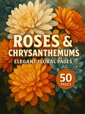 Rosas e Crisântemos – 50 Desenhos Florais Elegantes PDF