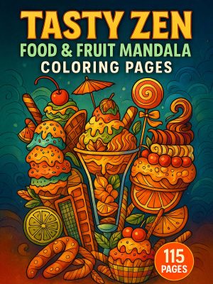 115 Desenhos Mandala de Comidas e Frutas Pintar PDF