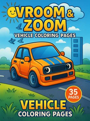Vrum & Zoom – 35 Desenhos de Carros em PDF para Colorir