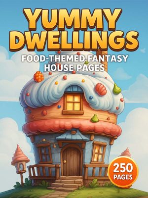 250 Desenhos de Casas de Fantasia e Comida PDF Colorir