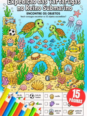 Caça Objetos no Fundo do Mar 15 Desenhos de Colorir PDF 1